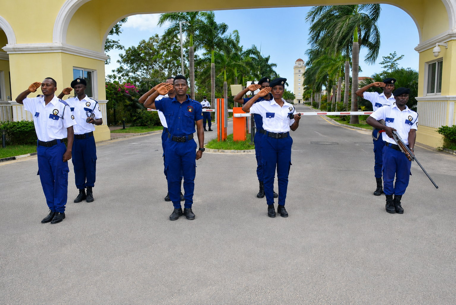 TT Security guards saluting at a protected property